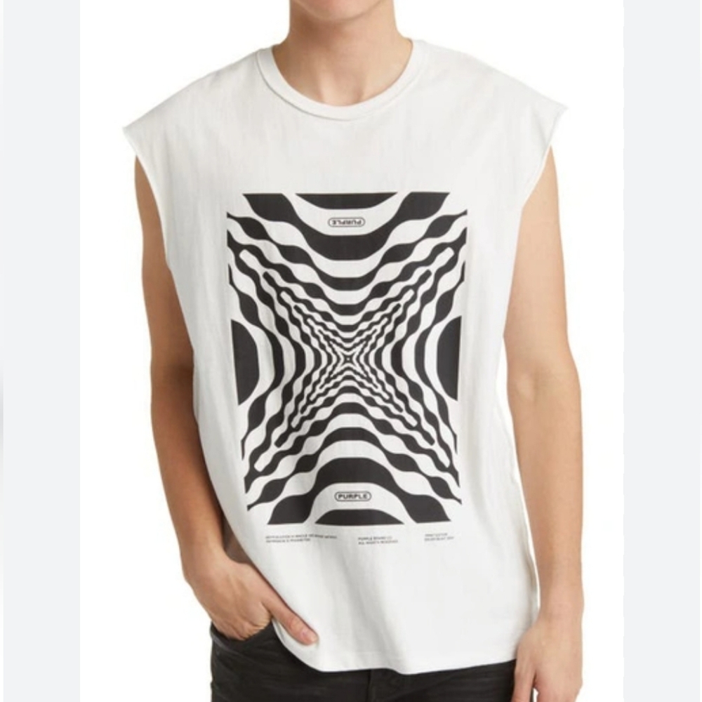 NWOT | PURPLE BRAND  | Optical Illusion Graphic T Shirt